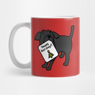 Cute Christmas Dog says Happy Holidays Mug